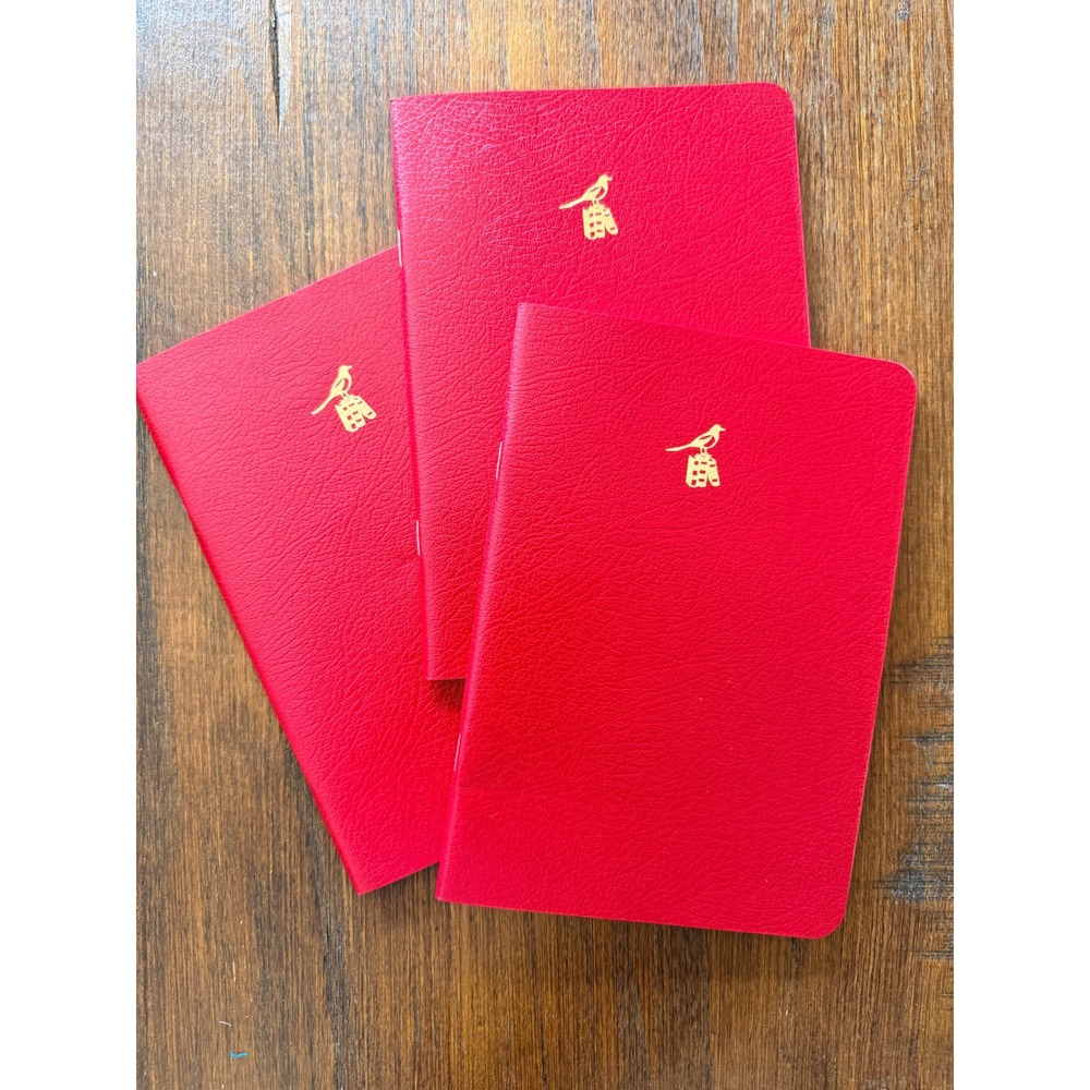 Bieffe Italy Set of 3 Notebooks Exercise Books Lined Journals Red NWOT